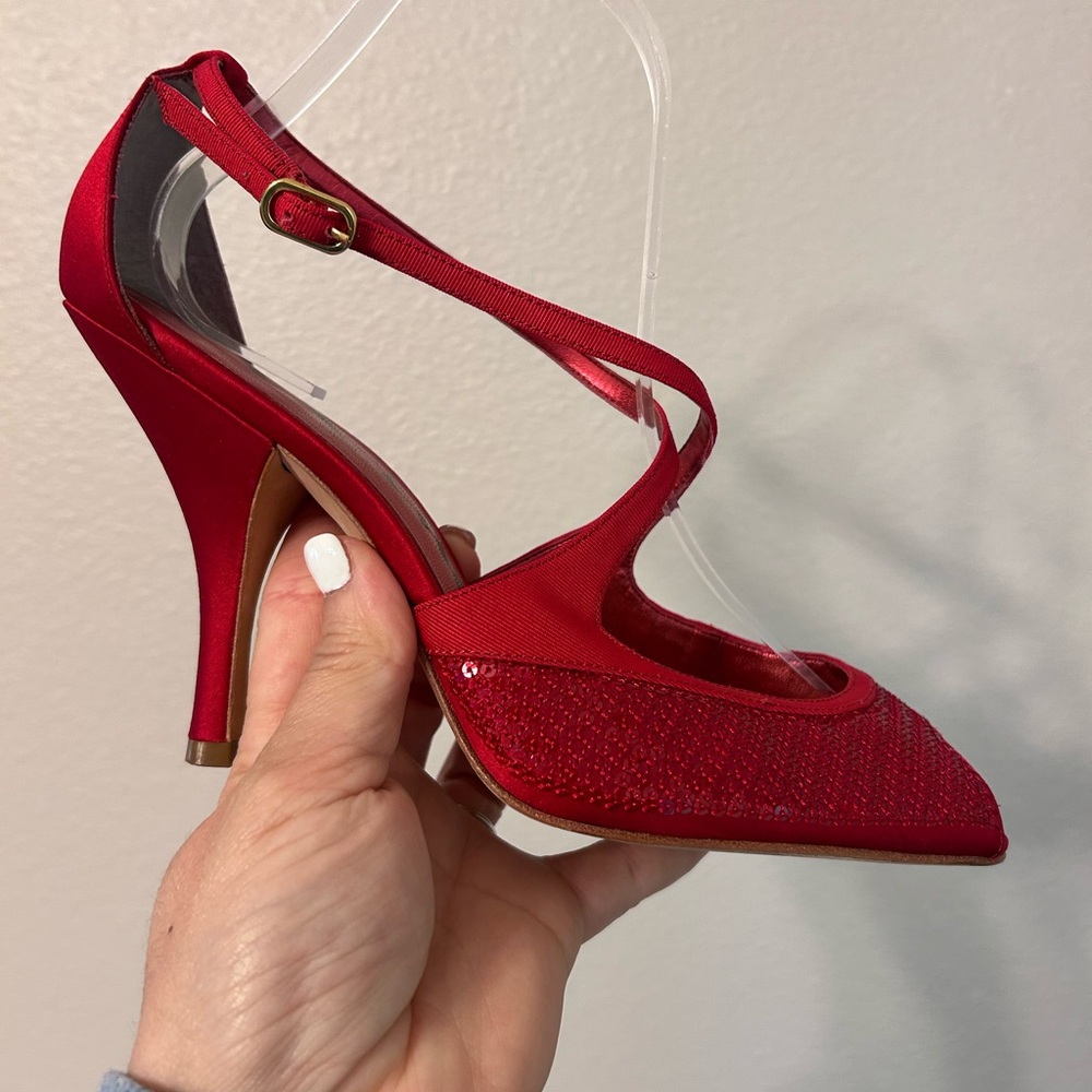 Nina Elegant Red Strappy Heels size 8 1/2 - Picture 4 of 8